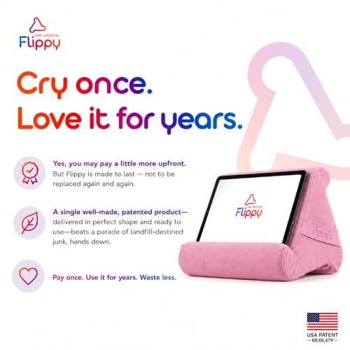 Flippy Original Tablet Pillow Stand & iPad Holder, Gift for Book Lovers & Readers, Multi-Angle Stand with Storage for Lap, Desk & Bed, Compatible with Kindle, Fire, iPad & Samsung, Pinkarama 4.0 - color: Pinkarama 4.0