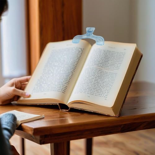 2Pcs Strong Book Clip Transparent Blue Book Page Holder Clips, Page Holders Book Reading Opener Accessories, Multifunctional Practical Book Clips Transparent Portable Reading Book Page Holders - color: Blue