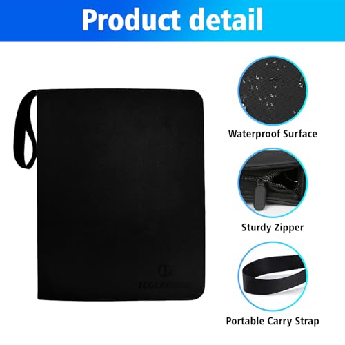 9-Pocket Trading Card Binder with 60 Removable Double-Sided Sleeves - Holds 1080 Cards, Premium Zippered Album for MTG, TCG, Sports Cards, Game Cards, Gifts for Boys and Girls (Black) - color: Black