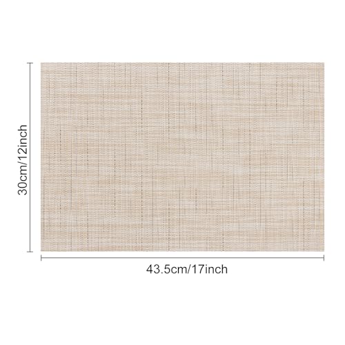 Myir JUN Placemats Set of 8 Kitchen and Dining Table Placemats - color: Beige, size: Set of 8