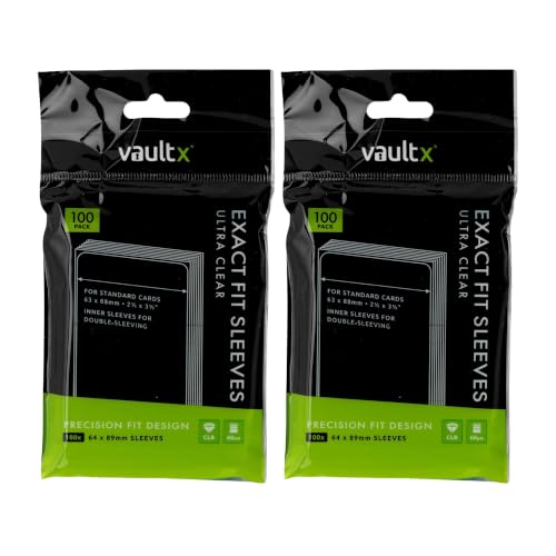 Vault X Exact Fit Inner Sleeves (200 Pack) Clear for Trading Cards - size: Clear 200 Pack