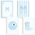 CNhoqc Blue Spiral Journal Notebooks, 4Pcs A5 Watercolor Coquette Notebooks - color: 4-Pcs Blue Bow-B