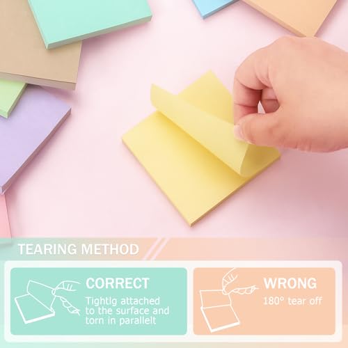 OSBOO Sticky Notes 3x3 Inch 8 Pack Pastel Colors, 80 Sheets/Pad - color: 8 Pastel Colors