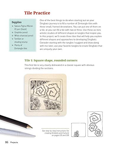 Zentangle(R) Dingbatz: Patterns & Projects for Dynamic Tangled Ornaments & Decorations (Design Originals) Learn How to Construct Fun Embellishments for Hand Lettering, Scrapbooking, & Art Journaling