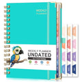 RETTACY Undated Planner, Weekly and Monthly, A5 Medium Size (5.7" x 8.3") - color: Tiffani Blue