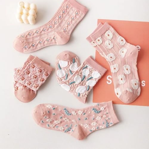 Lavish Lavender Argyle Frill Socks for Women, Dress Socks - color: 5pair-pink
