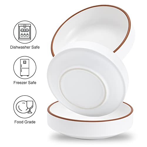 Cottagecore 5 inch Ceramic Cat Food Bowl, White, 3 Bowls Set - color: White