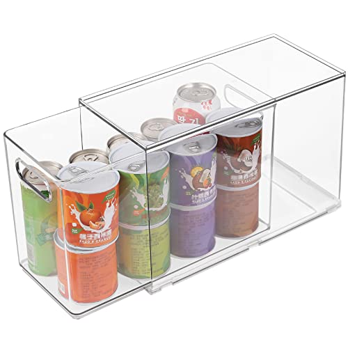 Taiuloo Clear Stackable Storage Drawers - 9.51 Quart Large Plastic Organizer Bins with Pull-Out Drawer, Kitchen Fridge, Bathroom Vanity & Pantry Cabinet Organization