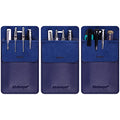 Wisdompro Pocket Protector, 3 Pack PU Leather Heavy Duty Pen Holder Pouch - color: Blue