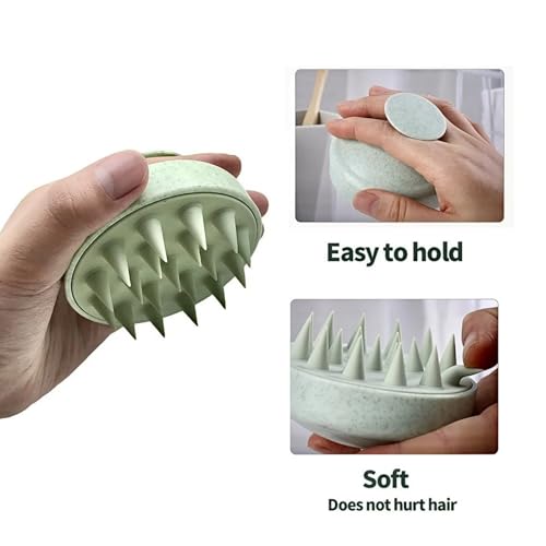 INVODA 4PCS Scalp Massage Brushes Ultra-Soft Silicone Shampoo Brushes for Deep Cleaning & Relaxation – Gentle Hair Care for All Hair Types (Men, Women, Pets) Ergonomic Shower Brush Set - color: Wheat Straw 4pcs