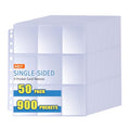 ABLY 900 Pocket Single Sided Card Sleeves, 9-Pocket, for 3 Ring Binder - size: Single-Sided