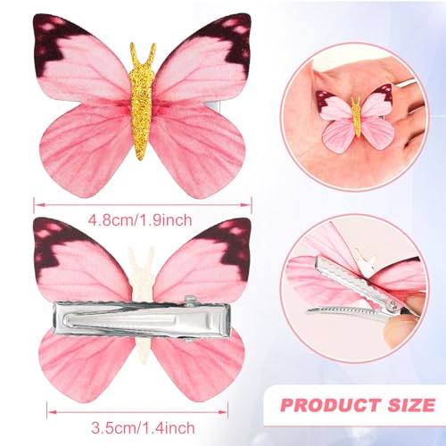 20Pcs Butterfly Hair Clips Moving Rainbow Glitter Clip Fairy Accessories Dream Color - color: Dreamy