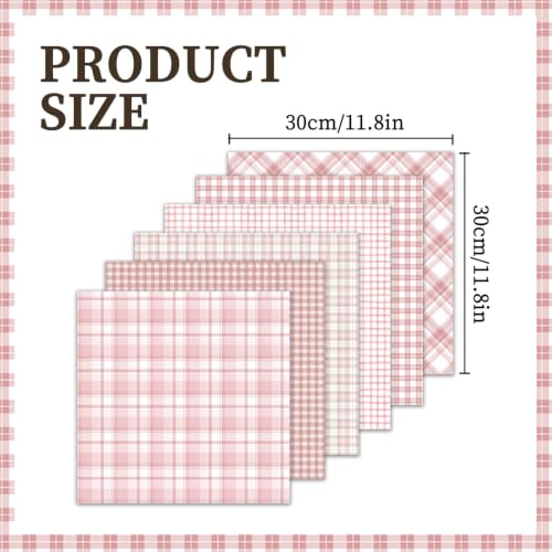 36 Sheets Scrapbook Paper 12x12 In Plaid Patterned Paper (Pink) - color: Pink