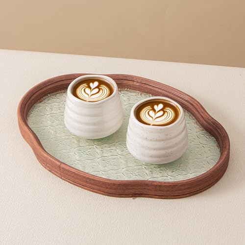 Ceramic Tea Cup Set, 5OZ Espresso Cups, Speckle, Set of 4 - color: Speckle