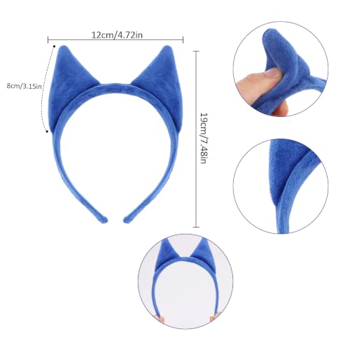Blue Cat Ears Headband Kitty Ears School Project Head Pieces Party Favors - color: Blue Cat