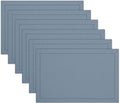 Ruvanti Placemats Set of 6, Linen Cotton Blend Place Mats, 13x19 – Grey - color: Gray