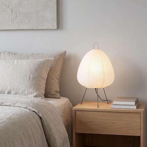 Rice Paper Lamp,Japanese Lamp,3 Color Temperature Bulb Included,12W - style: Japanese-color changing