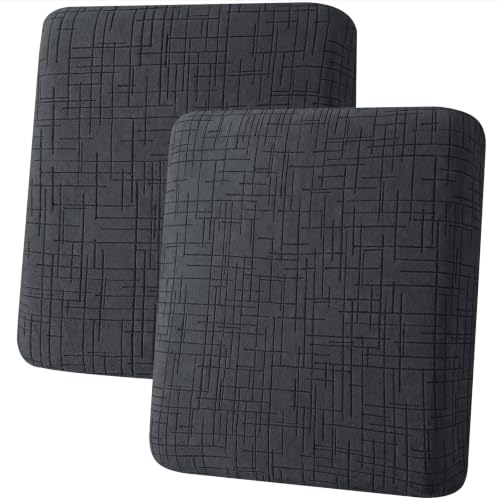 Super Stretch Sofa Cushion Covers (2 Piece, Charcoal Gray) - color: Charcoal Gray, size: 2 Cushion Loveseat