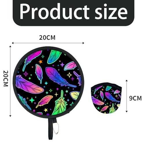 4Pcs Rave Round Foldable Hand Fan Japanese Foldable Fan Style Handheld Compact Cooling Fans,Round Folding Fan for Outdoor Games,Xmas Decoration,Festival,Party Favors,Travel,Events - color: Rave