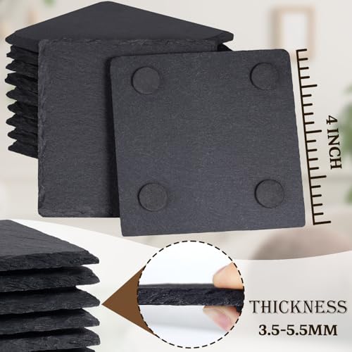 60 PCS Slate Coasters for Laser Engraving, Natural Stone Drink Coaster Bulk - color: 60 Pieces