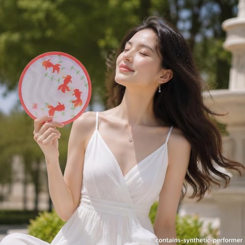 10 Pieces Japanese Foldable Fan, Handheld Compact Cooling Fans - size: 8 inches (open), 3 inches (folded)
