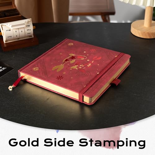 TIEFOSSI Dotted Square Journal Notebook 160 Pages for Women & Men(8 x 8) - color: Red, size: Square-Dotted