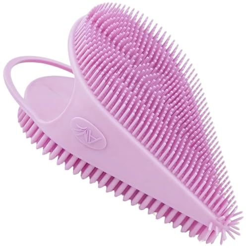 Avilana Silicone Face Scrubber — Dual Sided Facial Cleansing Brush with Nose Tip — Soft Face Exfoliator for Pore Deep Cleaning — Food Grade Face Wash Brush for All Skin Types (Pink) - color: Pink