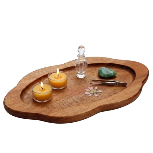 Rtteri Small Scalloped Decorative Tray Acacia Scalloped Wood Tray - color: Acacia