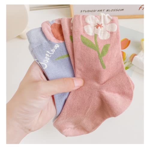 OTAODKA Cute Cotton Socks for Women Novelty Ankle Athletics Sock - color: 5 Pack Tulip