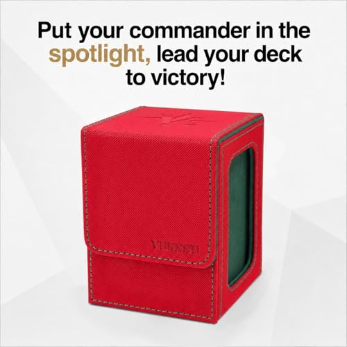 Venssu MTG Deck Box with Commander Display, Fits TCG Cards (Red&Green) - color: Red and Green