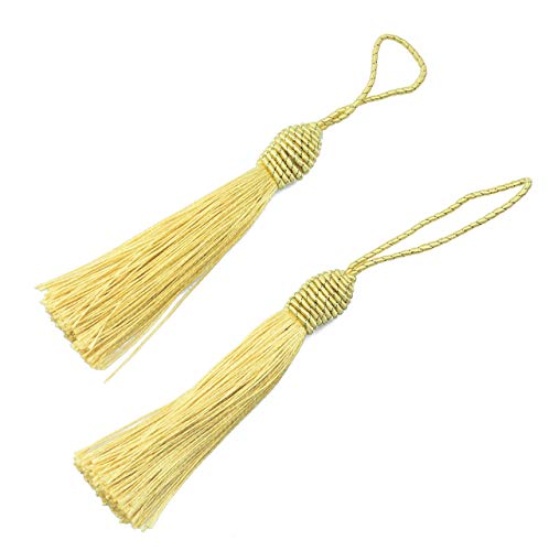 20pcs 6 Inch Silky Tassels with Chinese Knot for DIY Crafts(Gold) - color: Gold
