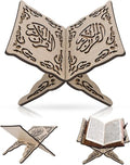 1Pcs Wooden Folding Book Stand with Carved Design