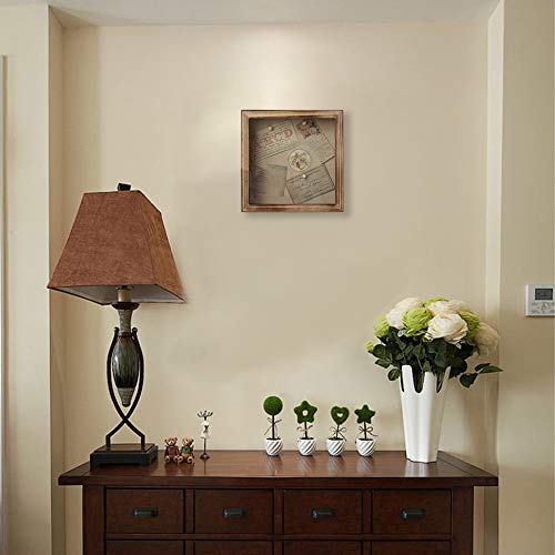 Freezing point Shadow Box Frame 10x10 Shadow Box Display Case with Linen Back Memorabilia Awards Medals Bouquet Photos Badge Baby Memory for Keepsakes Wedding Flower Pet Memorial Picture Flower - color: Carbonized, size: 10×10