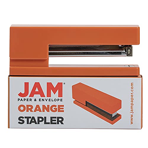 JAM PAPER Modern Desk Stapler - Orange - Sold Individually - color: Orange, size: Pack of 1
