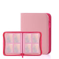 Pink Card Binder 4 Pocket, Trading Card Binder with Zipper, Holds 160 Cards - color: Pink