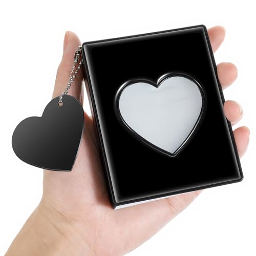 Photocard Album,3 Inch Mini Heart Hollow Photocard Binder,Black