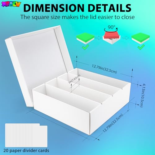 Trading Card Storage Box, 4 Row 3200 Count Collector Cards Box with Divider - size: 1 piece 13in for Toploader