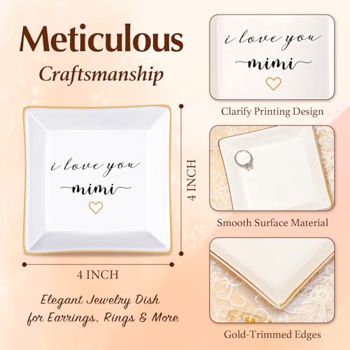 Mimi Gifts Ring Dish I Love You Mimi Jewelry Tray Grandmother Present - color: Mimi
