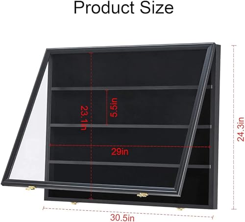 36 Graded Sports Card wall-Mount Display case for Shows, Black, 2pc - size: 36 Card - Black - Horizontal 2Pack