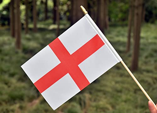 25Pack Small England Flag Handheld Mini English Flag on Stick 5x8 Inch - color: England