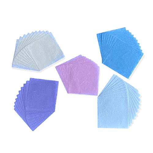 Natural Fiber Mulberry Paper Sheets 6 x 6 Inches, 50 PCS Handmade Craft Paper for Origami, Scrapbooking, Card Making, DIY Decoration, Mixed Media Art (Pastel Color, 6x6 Inch) - color: Pastel Color, size: 6 x 6 inches