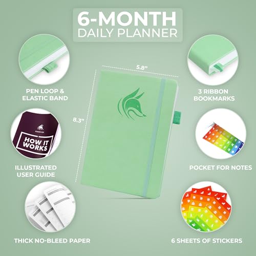 Clever Fox Daily Planner, Undated Professional & College Day, Mint Green - color: Mint Green (Undated)