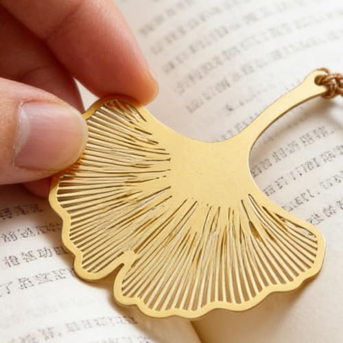 Metal Ginkgo Leaf Bookmark with Tassel - Metal Page Marker for Readers & Book Lovers, Elegant Gift for Women, Teens and Writers
