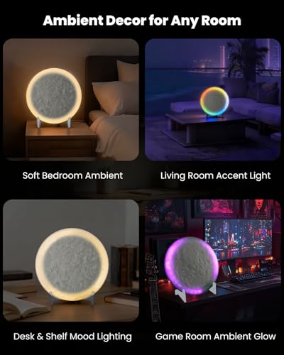 Nobiggie Meteorite Texture Ambient Lighting, Halo Glow, White, 8.66 in - size: 8.66 in