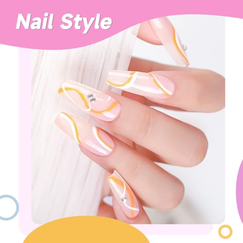 TWOEIGHT Gel Nail Polish Liner Nail Art 12 Colors 8ml UV Lamp Soak-off Polishes Pigmented White Red Pink Green Gold Glitter Built Thin Brush in Bottle Manicure DIY at Home Salon Quality Gift for Women - color: Multicolor
