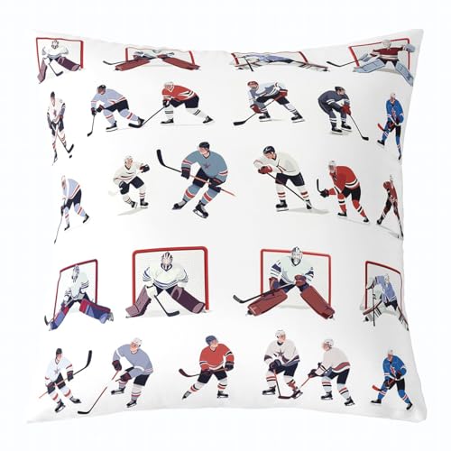 Feelyou Ice Hockey Throw Pillow Cover 1 Piece 20"x20" - color: Multi 01, size: 20" x 20" (Pack of 1)