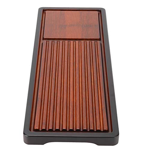 Fdit Tea Tray, Chinese Kung Fu Tea Serving Tray with Drainage Design 15.6 x 5.5 inch Tea Table Set for Home Office Kitchen