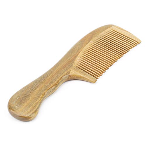 Onedor Handmade 100% Natural Green Sandalwood Hair Combs - Anti-Static Sandalwood Scent Natural Hair Detangler Wooden Comb (Fine Tooth) - style: Fine Tooth