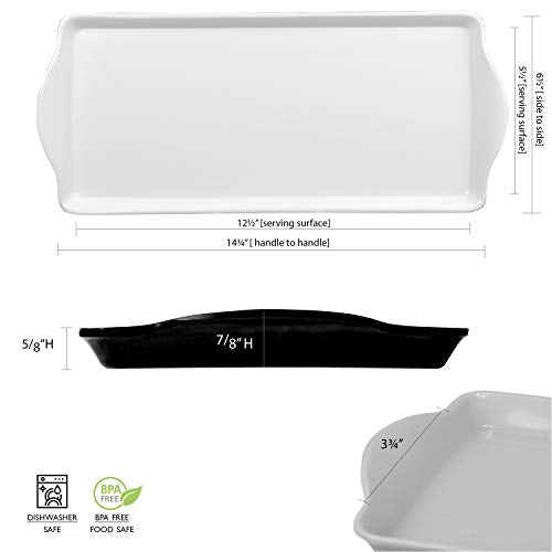 Reston Lloyd Melamine Plastic Tidbit Tray, BPA-Free, Food Safe, Multipurpose Platter Serving Tray, Bathroom/Table Organizer, Indigo - color: Indigo, size: 14.7" x 6.5" x 0.8"