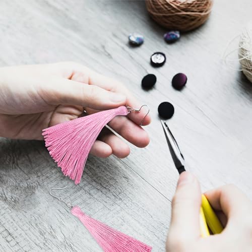 50Pcs 5 Inch Bulk Bookmark Tassel Kit for Graduation, Keychain(JB Pink) - color: Pink